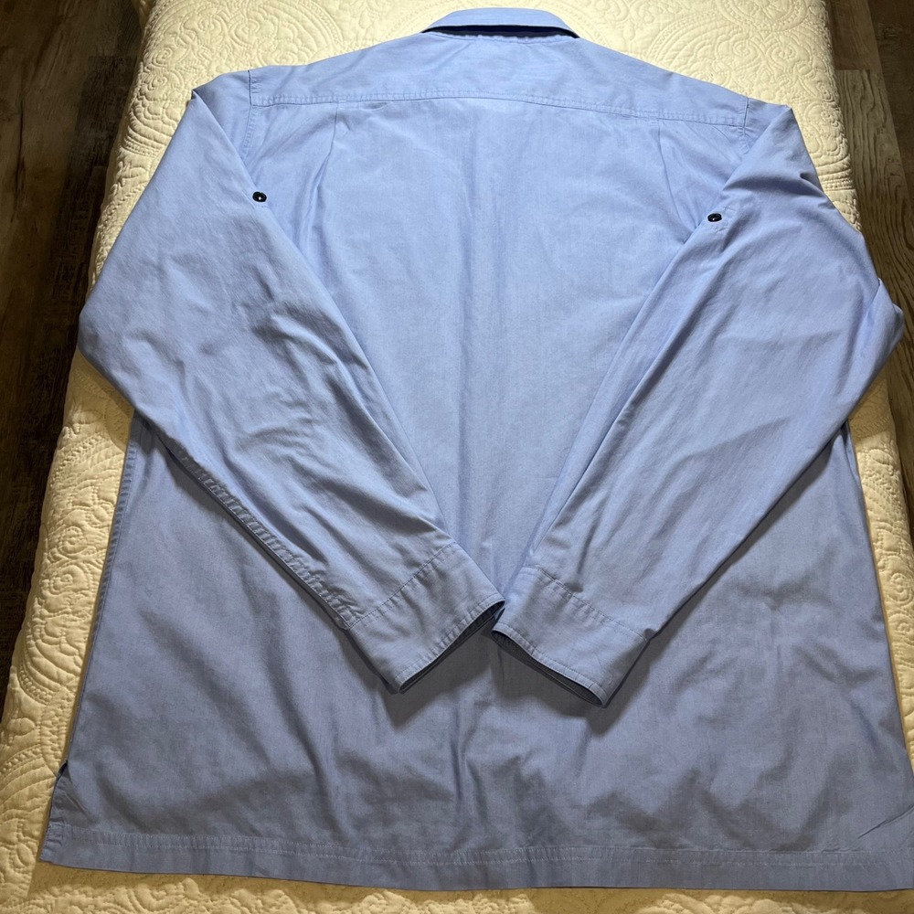 Lands End Mens Long Sleeve Button Down Shirt Light Blue Tall L *FLAW - Picture 3 of 10